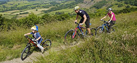 Family cycling at Sutton Bank