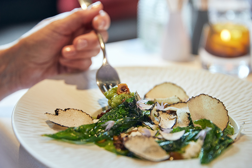 Salad on plate in restaurant by Olivia Brabbs Photography Salad on plate in restaurant by Olivia Brabbs Photography