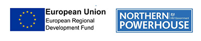 European Union ERDF logo and Northern Powerhouse logo European Union ERDF logo and Northern Powerhouse logo