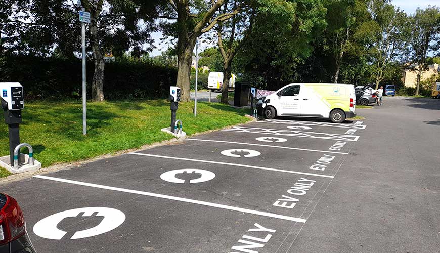 EV charging stations in car park