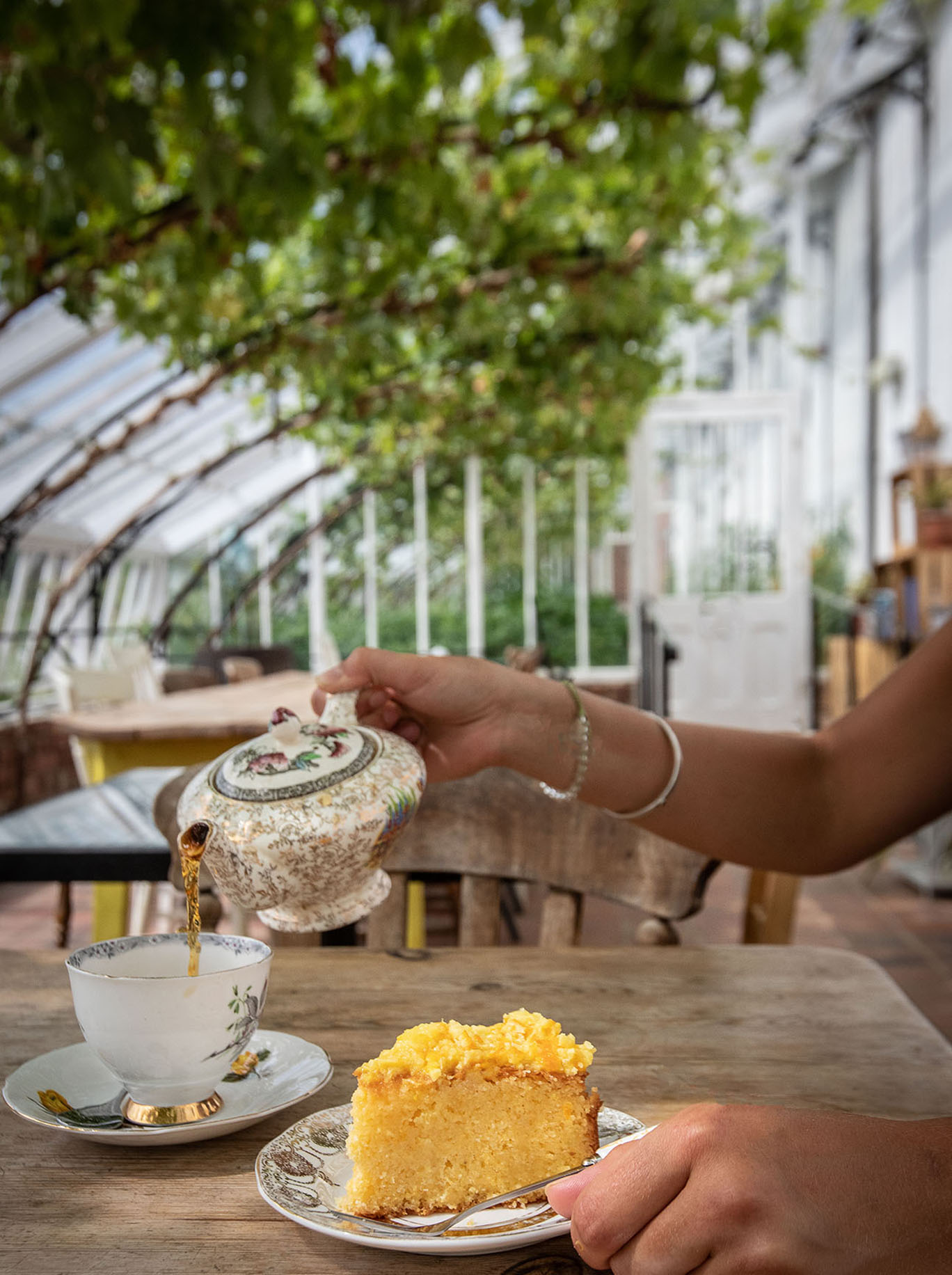 Cake and tea in the cafe by Polly Baldwin Cake and tea in the cafe by Polly Baldwin