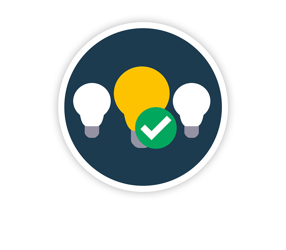 Light bulbs in a circle icon
