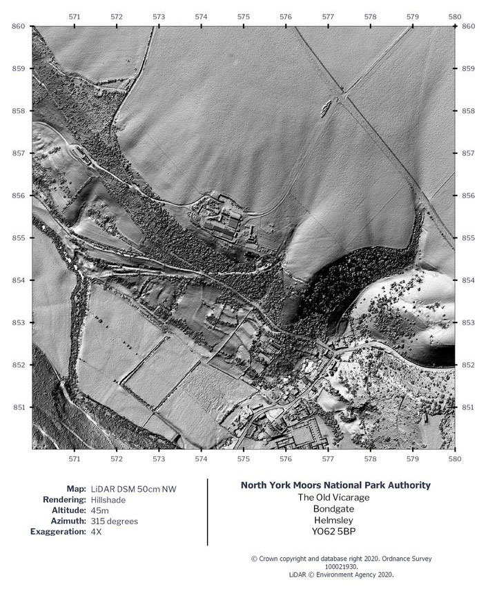 LiDAR map example showing a wooded and farmed landscape.