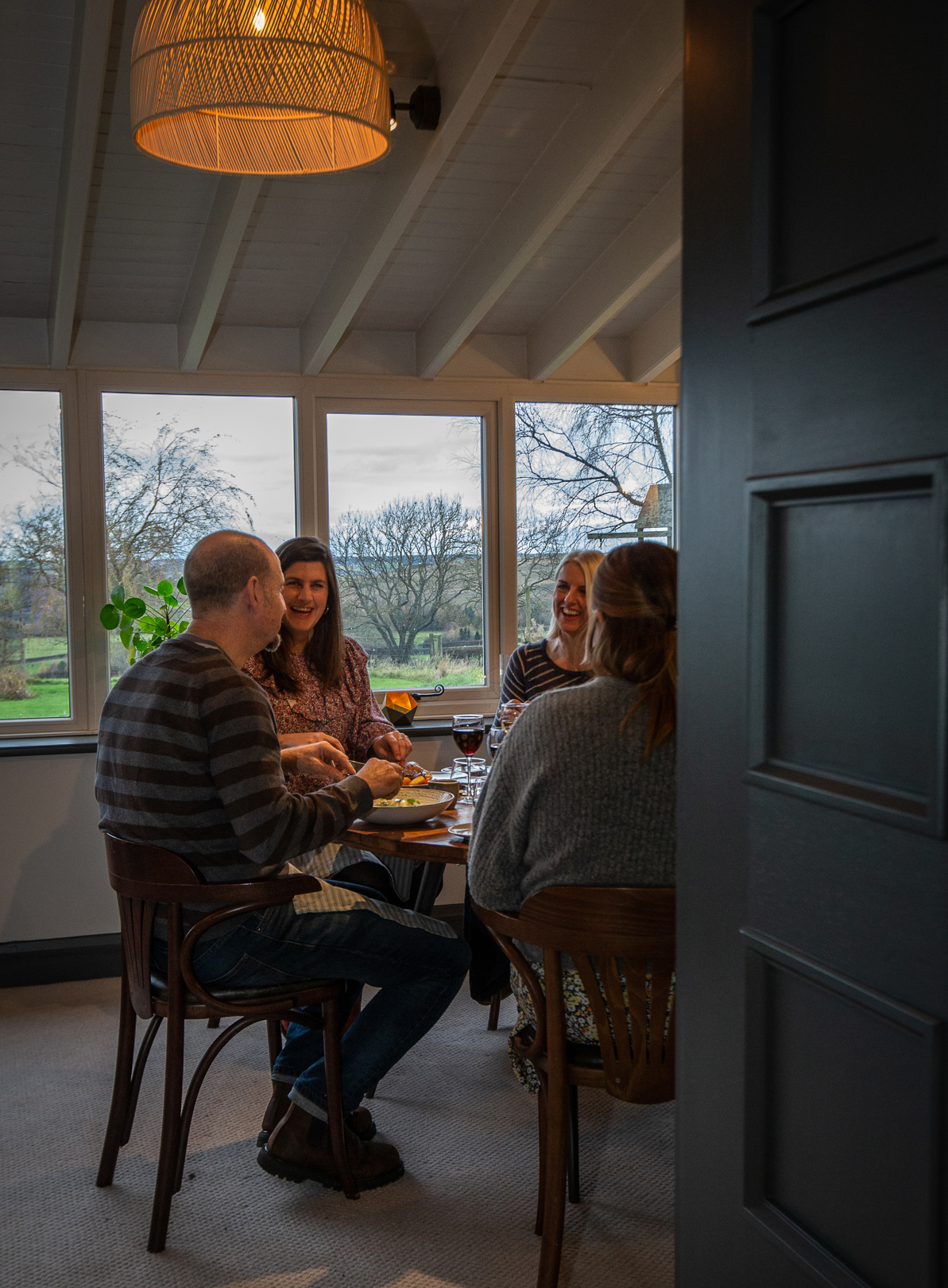 Diners in restaurant by Polly Baldwin Diners in restaurant by Polly Baldwin
