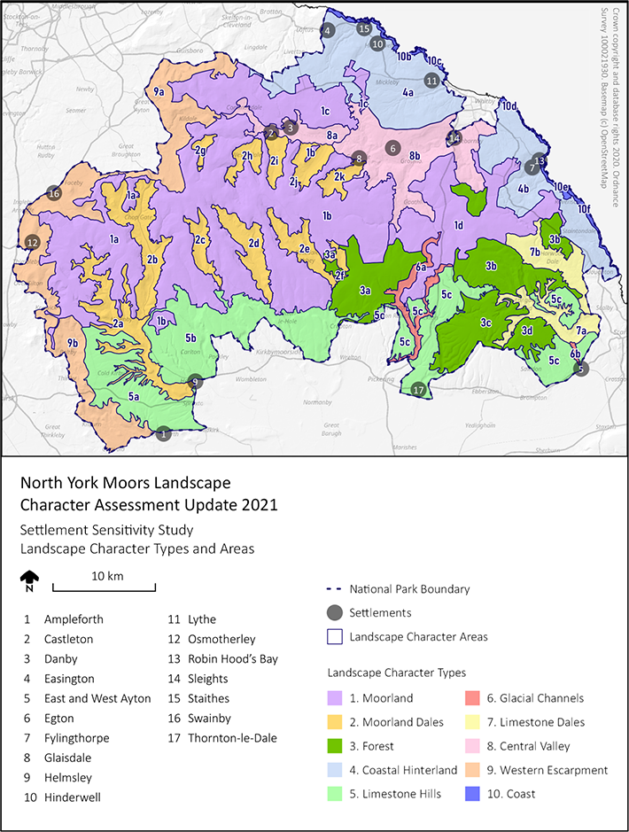Map showing settlements covered by the Settlement Sensitivity Study Map showing settlements covered by the Settlement Sensitivity Study