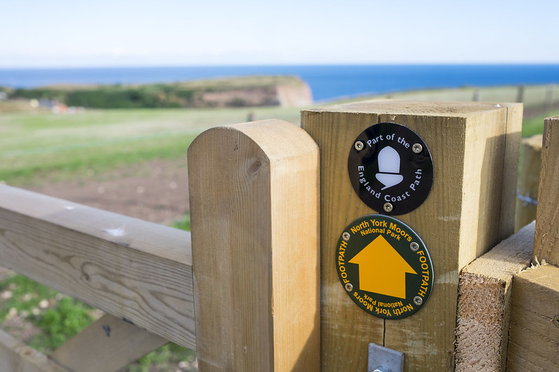 Close up of a gate on a coastal path.