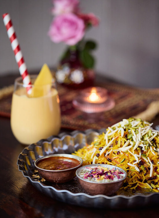 Plates of food at Pomegranate Persian Tea Room