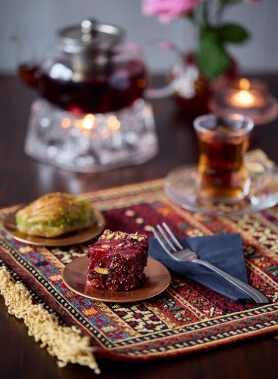 Plates of food at Pomegranate Persian Tea Room