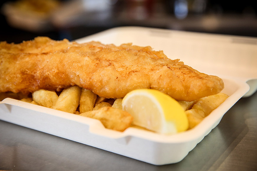 Close up of fish and chips by Ceri Oakes