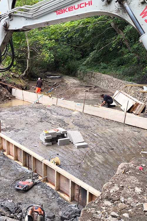 Contractors working at Staithes Beck