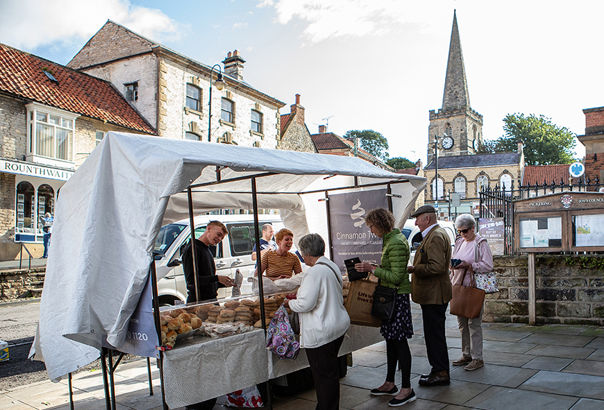 Market stall set up in Pickering by Polly Baldwin
