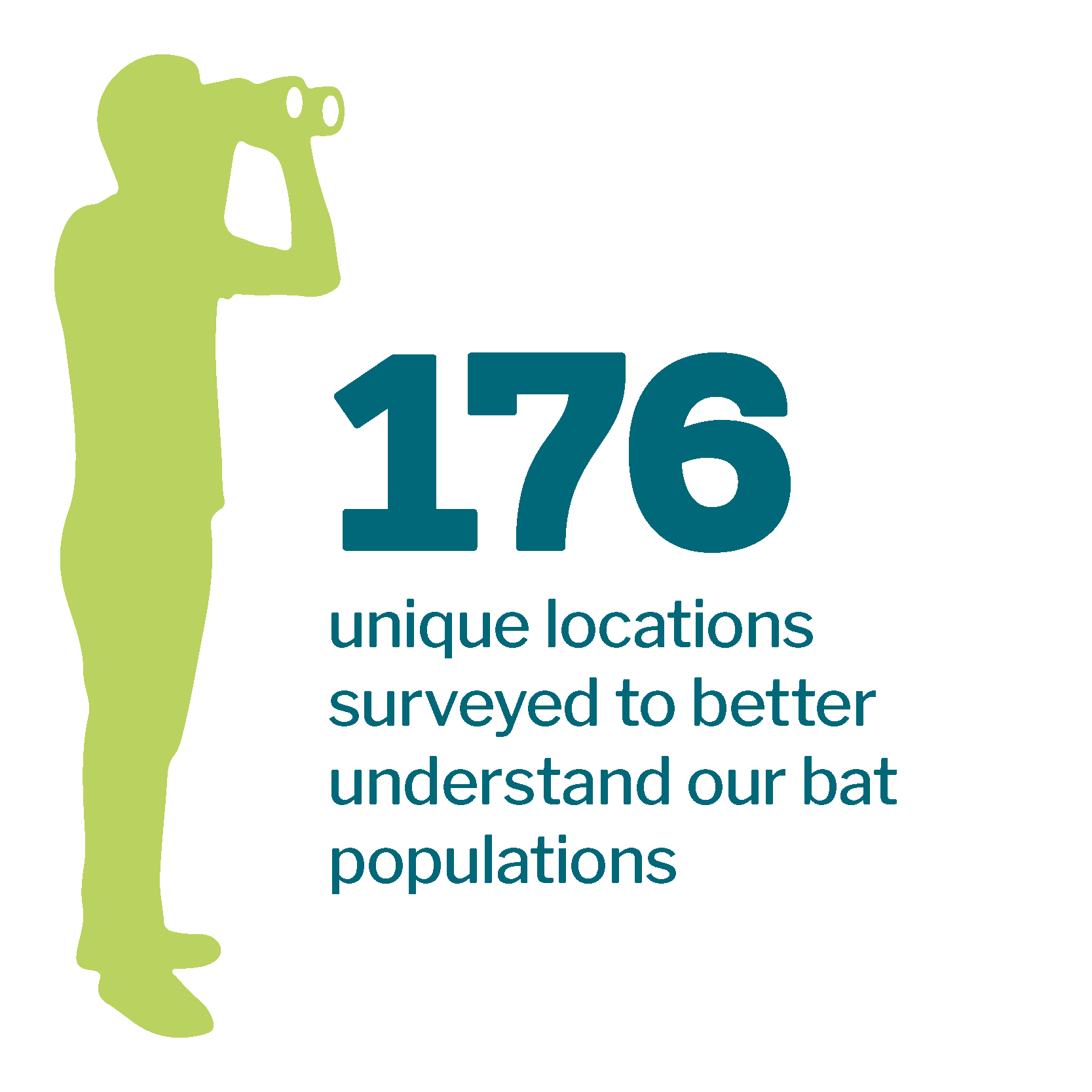 176 unique locations surveyed to better understand our bat populations