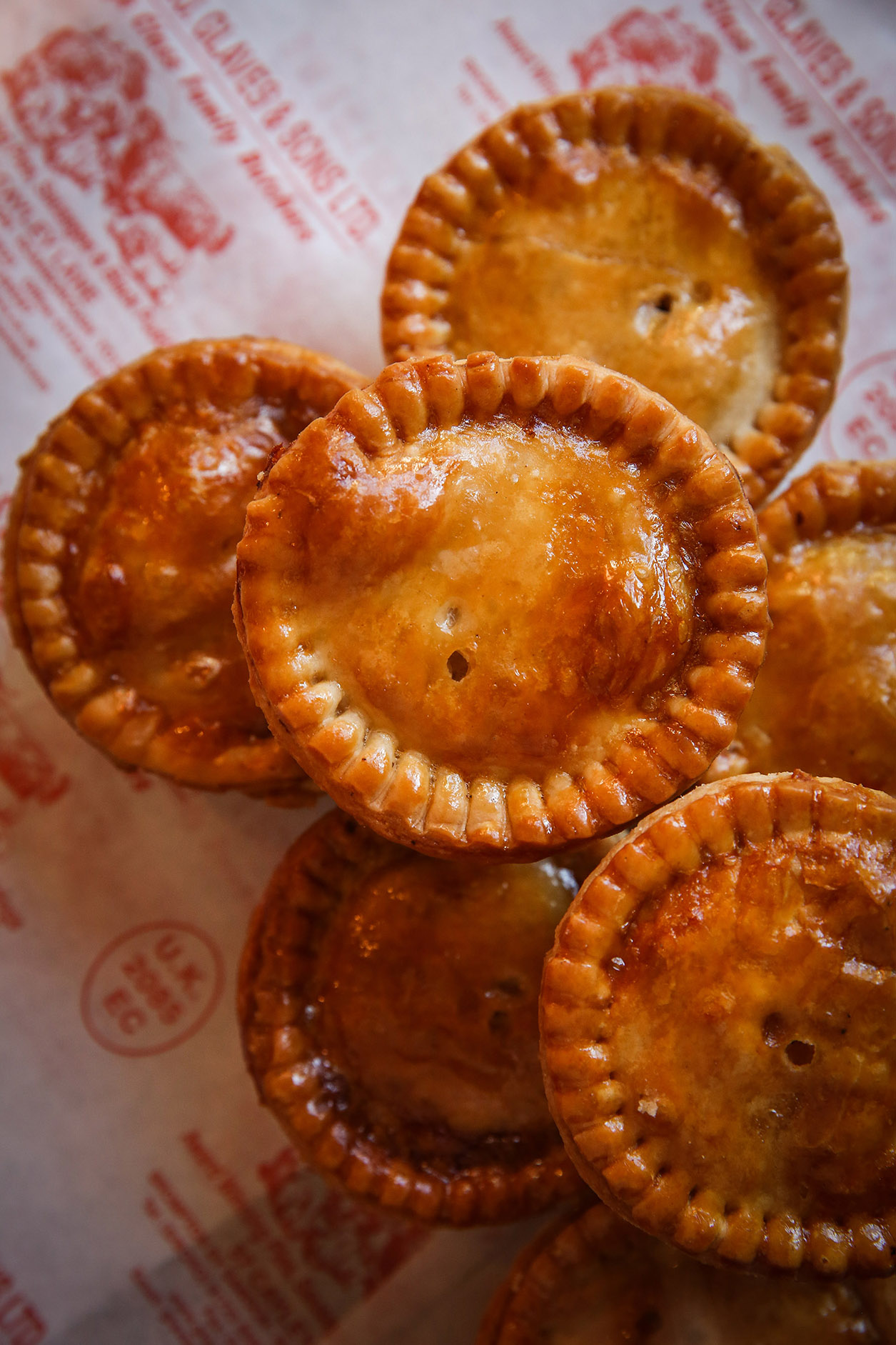 Stacked pork pies by Ceri Oakes