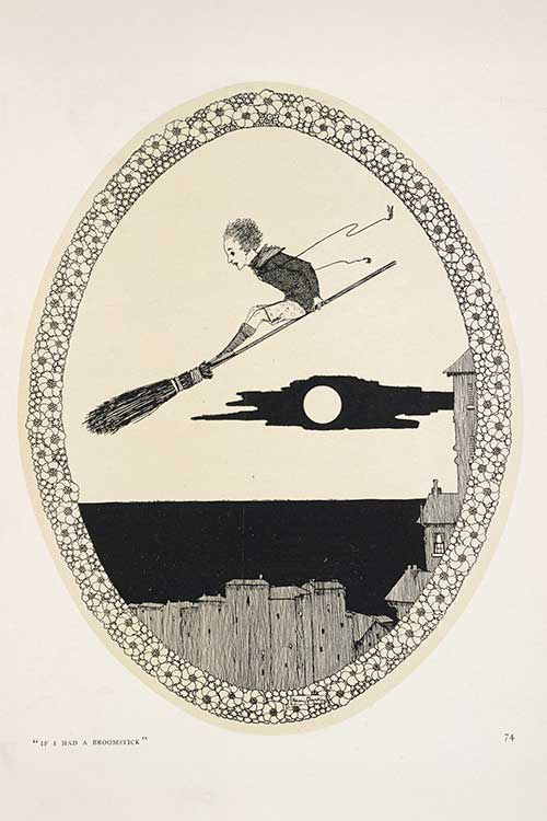 Illustration from the 1920s 'If I had a broomstick