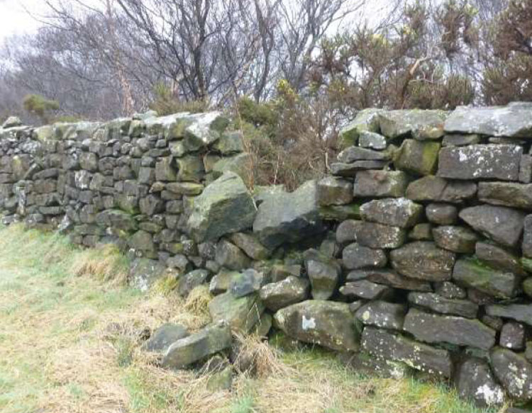 Rundown dry stone wall. Rundown dry stone wall.
