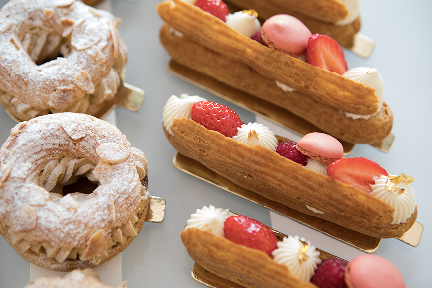 Pastries- eclairs and doughnuts by Polly Baldwin