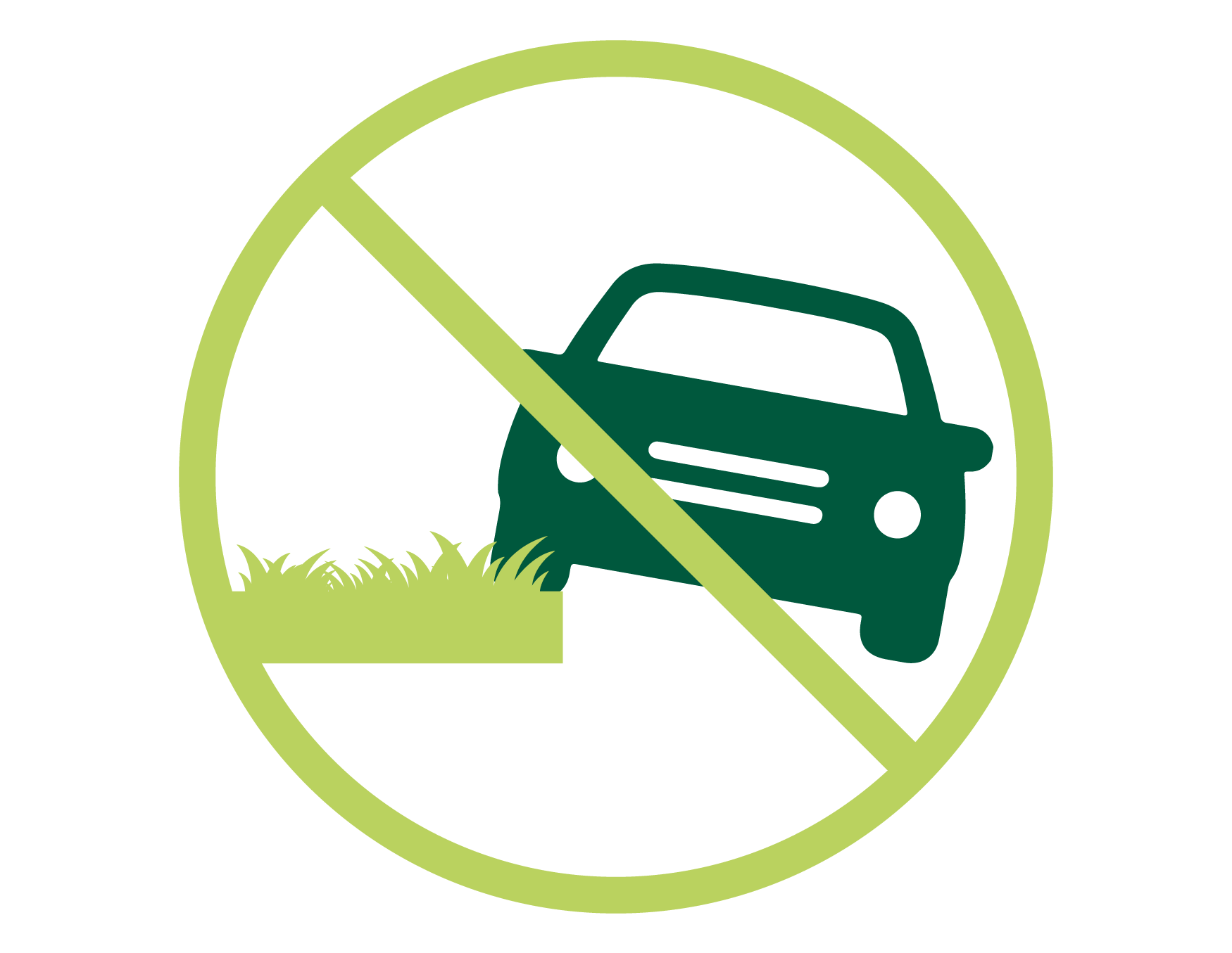 Don't park on grass verges icon.