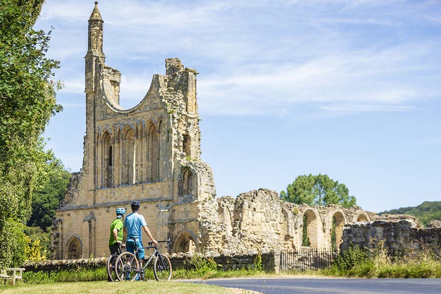 Byland Abbey Two Riders Stood credit Welcome to Yorkshire