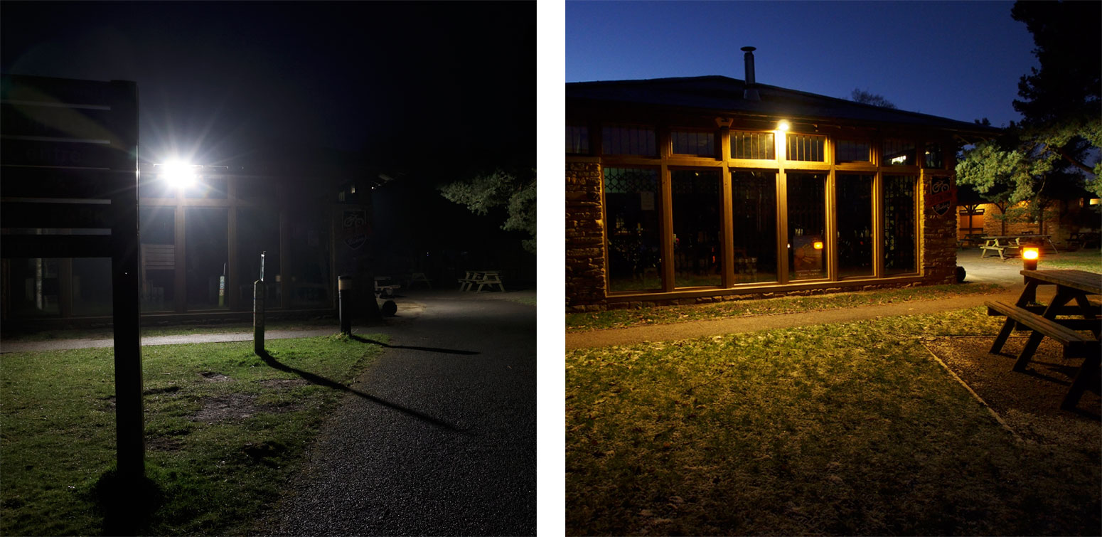 General exterior lighting improvement before and after